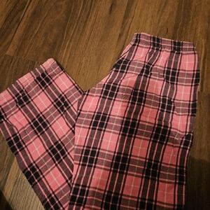 Pink and Black Plaid Pants